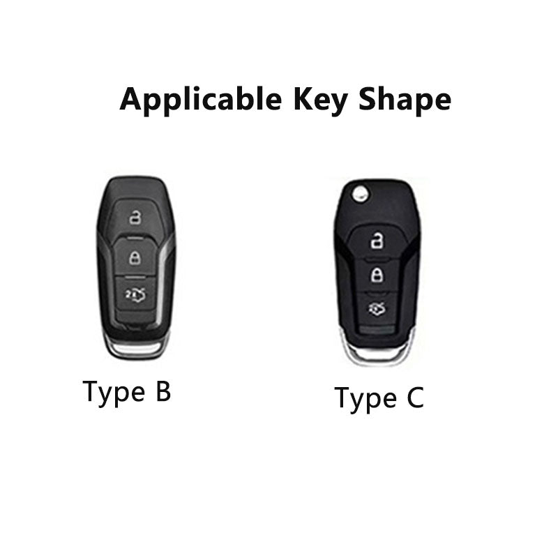 For Ford Explorer Leather Key Fob Cover/ Escape/ Focus/ Edge/Mondeo Key Case (3-Button)