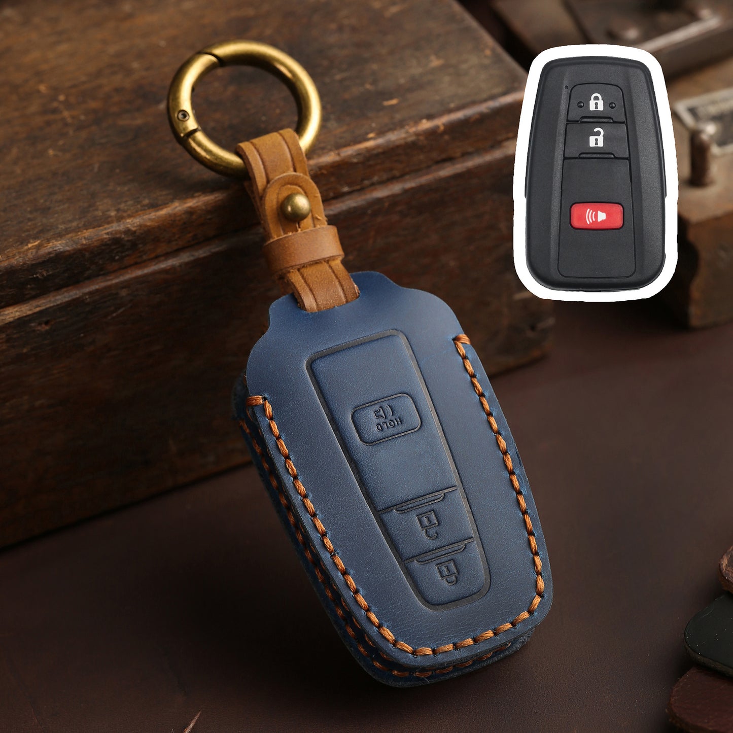 For Toyota Camry Leather Key Fob Cover