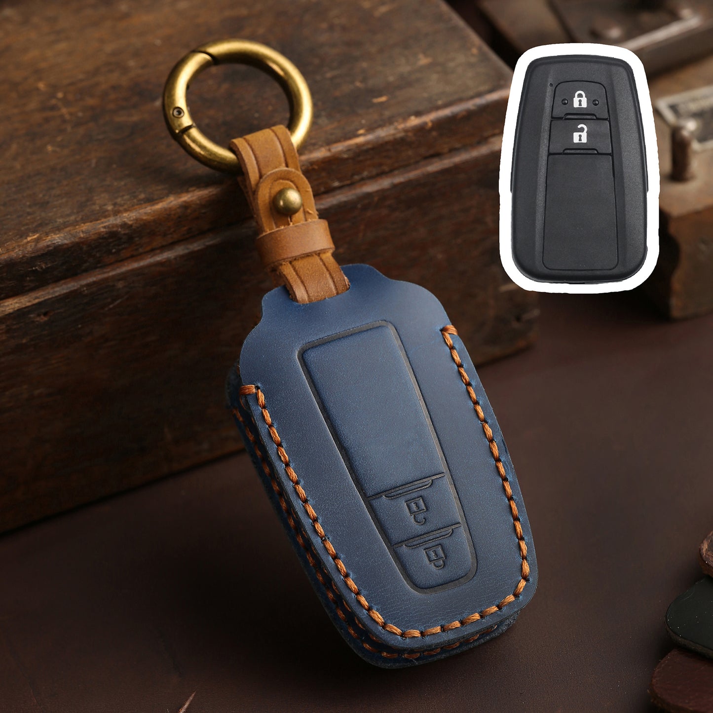 For Toyota Camry Leather Key Fob Cover