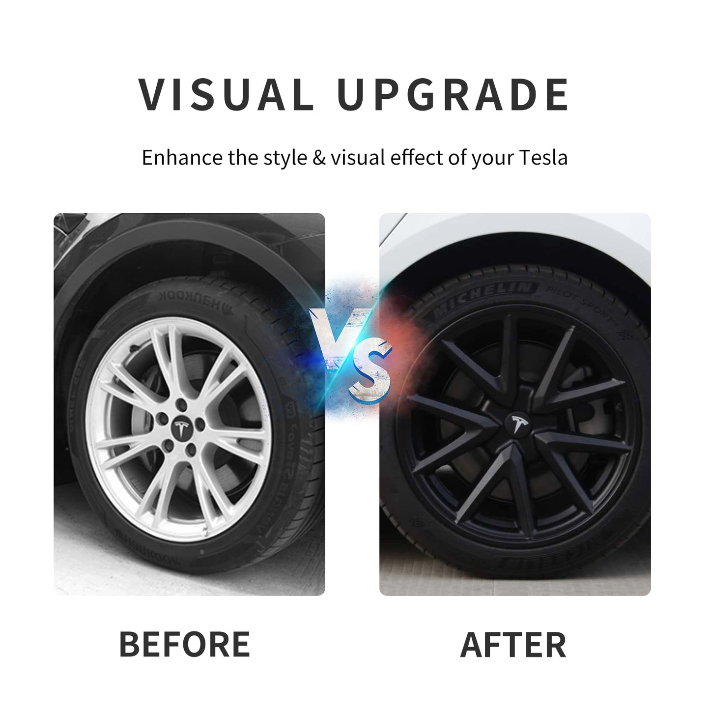 Evtesparts 18-Inch Aero Wheel Covers Hubcap For Model 3 2017-2023