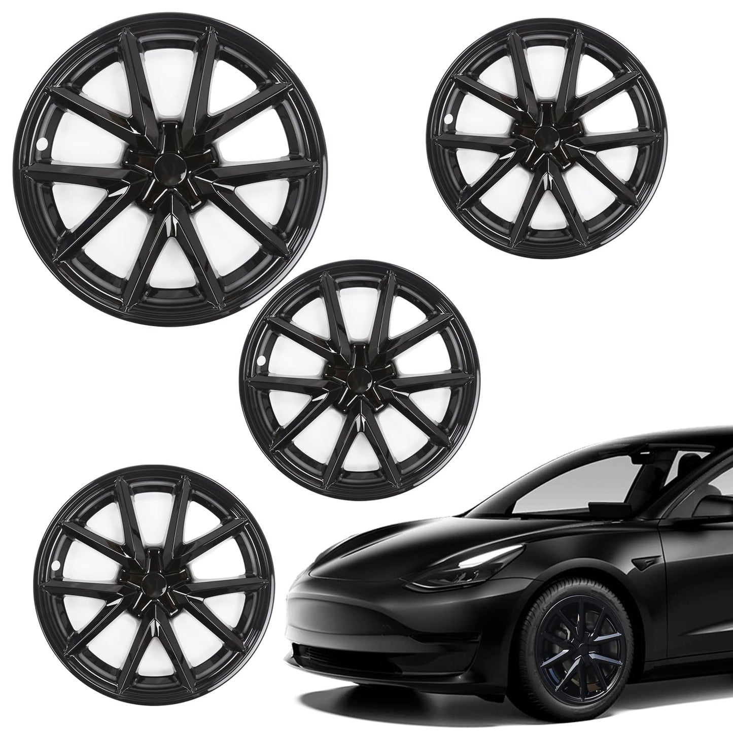 Evtesparts 18-Inch Aero Wheel Covers Hubcap For Model 3 2017-2023