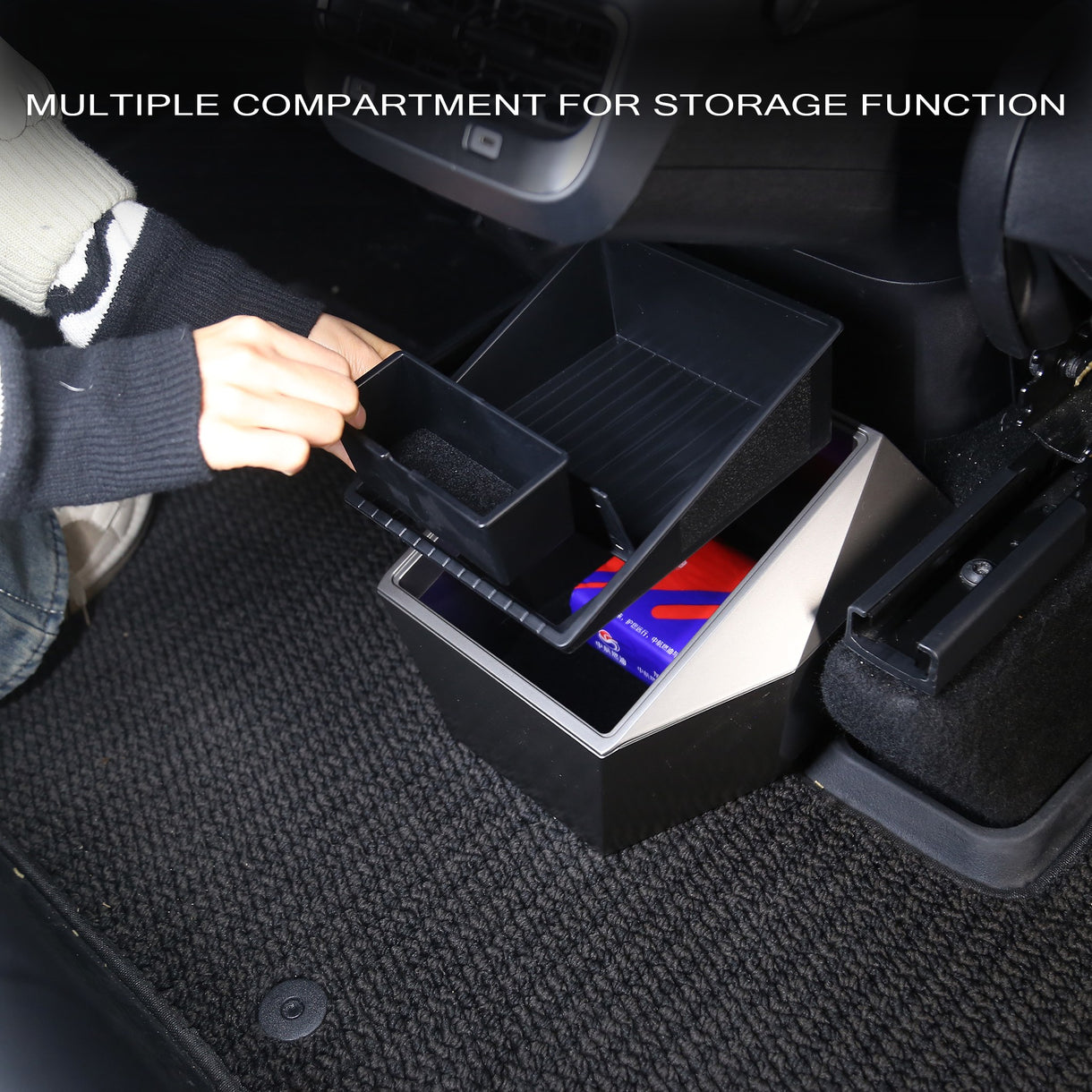 Evtesparts Cybertruck Style Rear Seat Storage Box For Tesla Model Y 2021-2023