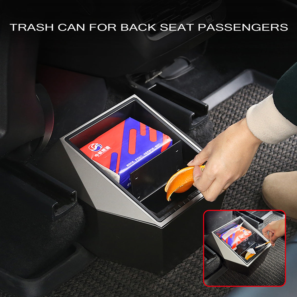 Evtesparts Cybertruck Style Rear Seat Storage Box For Tesla Model Y 2021-2023