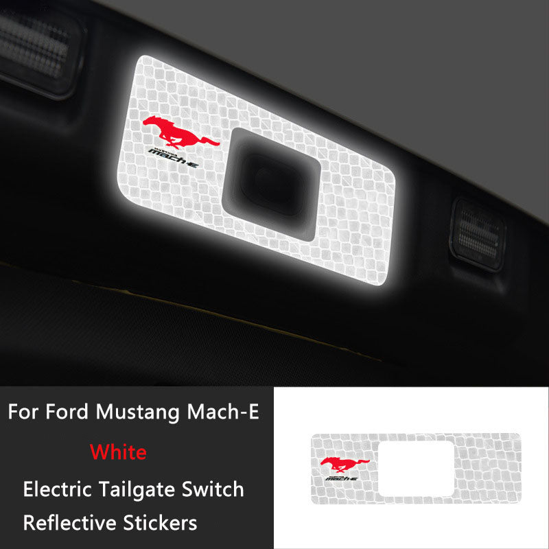 Mach-E Car Door Reflective Warning Stickers Tailgate Switch Luminous Stickers For Ford Mustang