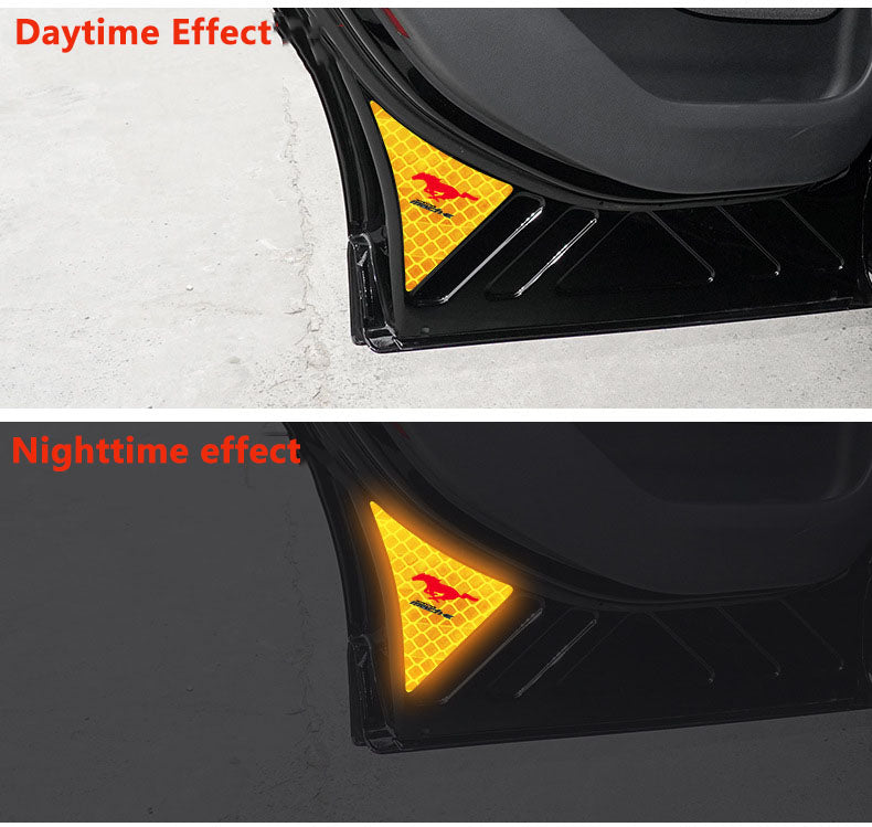 Mach-E Car Door Reflective Warning Stickers Tailgate Switch Luminous Stickers For Ford Mustang