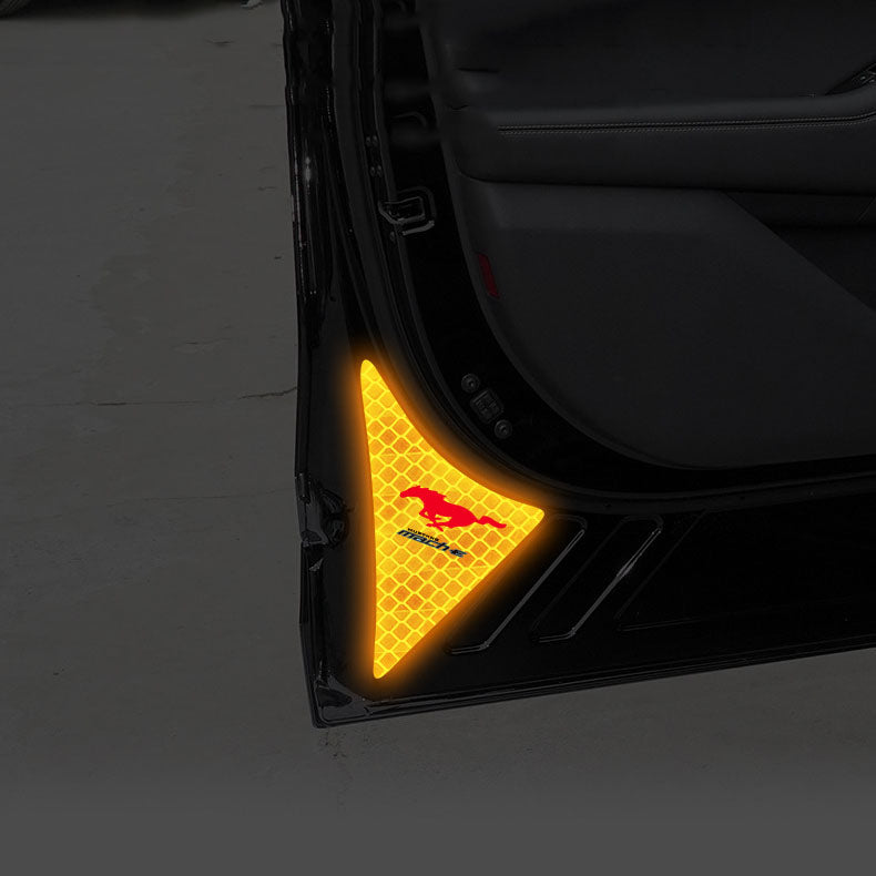 Mach-E Car Door Reflective Warning Stickers Tailgate Switch Luminous Stickers For Ford Mustang