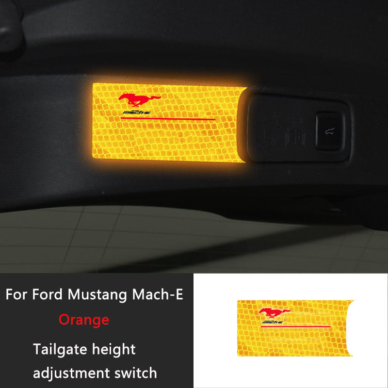 Mach-E Car Door Reflective Warning Stickers Tailgate Switch Luminous Stickers For Ford Mustang