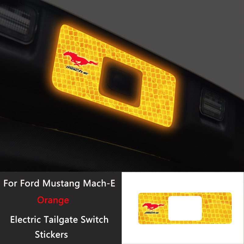 Mach-E Car Door Reflective Warning Stickers Tailgate Switch Luminous Stickers For Ford Mustang