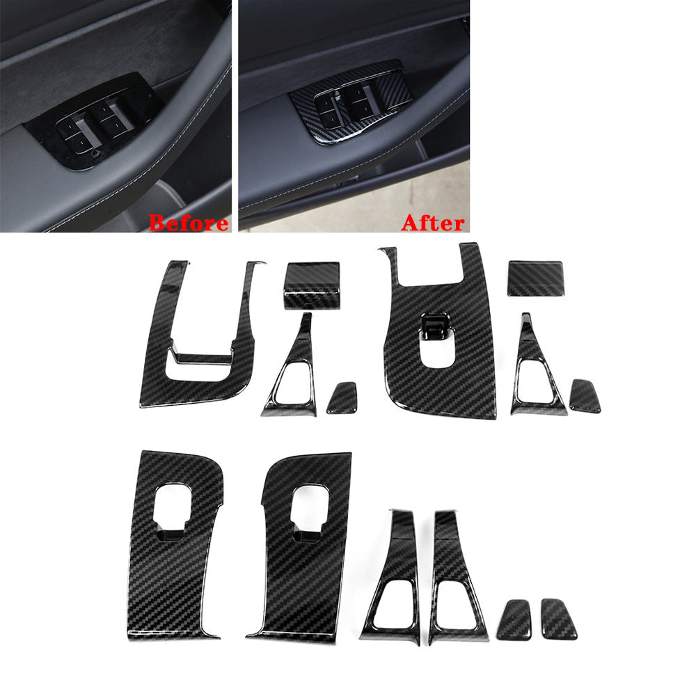 Tesla Model 3 Door Lock Switch Window Lift Button Trim Sticker