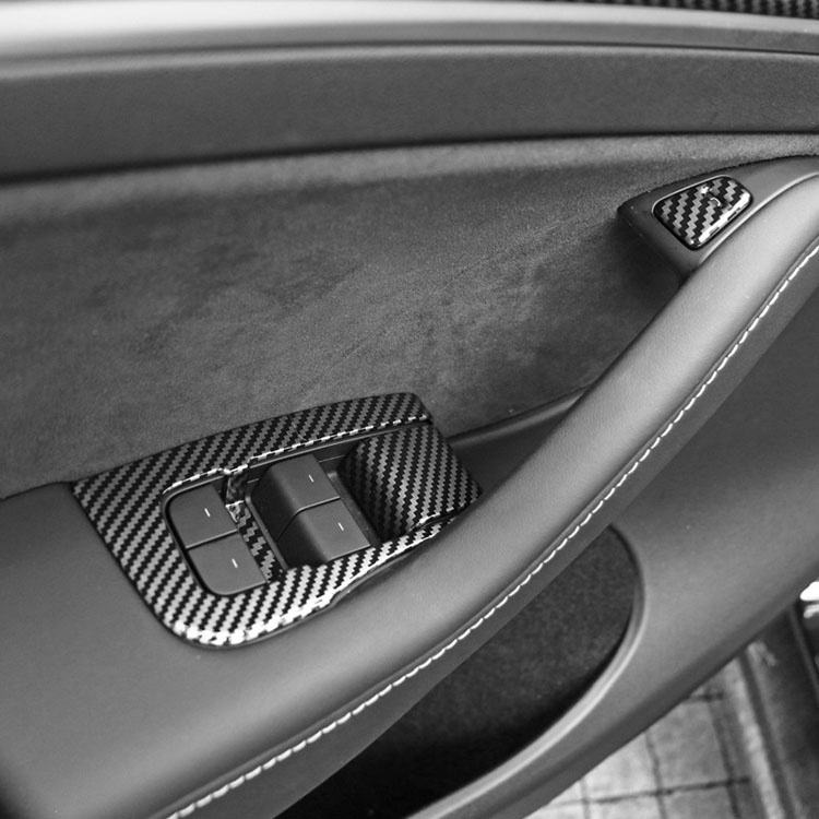 Tesla Model 3 Door Lock Switch Window Lift Button Trim Sticker