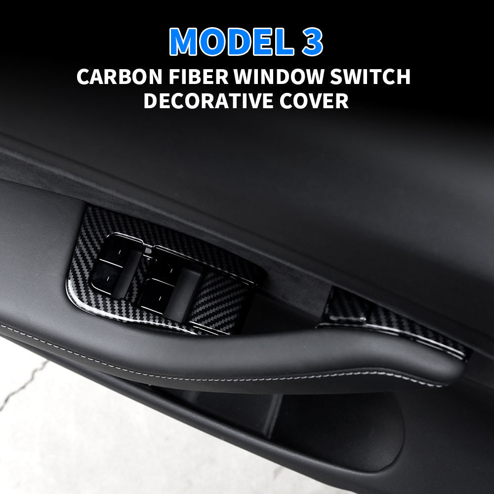 Tesla Model 3 Door Lock Switch Window Lift Button Trim Sticker