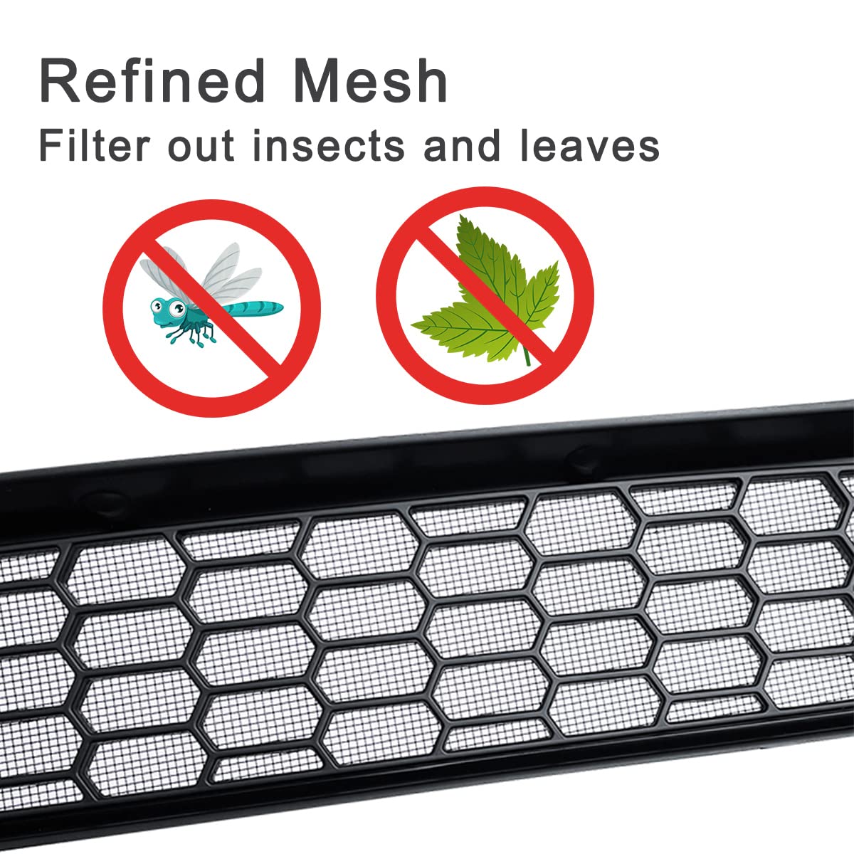 Evtesparts Model 3/Y Front Grille Mesh Insert Net Radiator Cover (2Pcs)