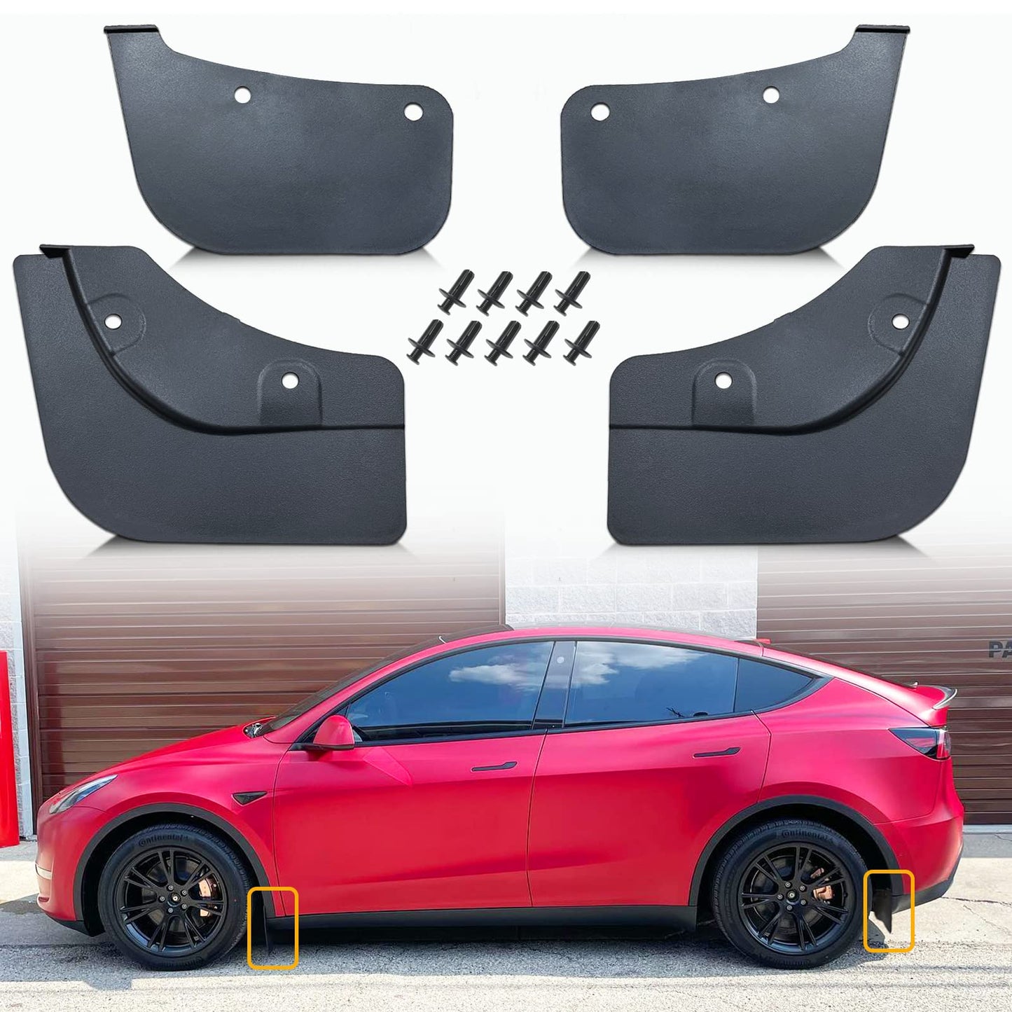 Evtesparts Model 3/Y Hidden Mud Flaps Fender Set Of 4