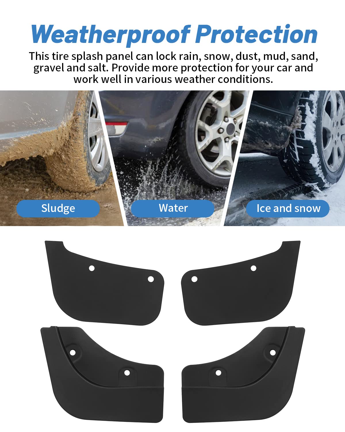 Evtesparts Model 3/Y Hidden Mud Flaps Fender Set Of 4