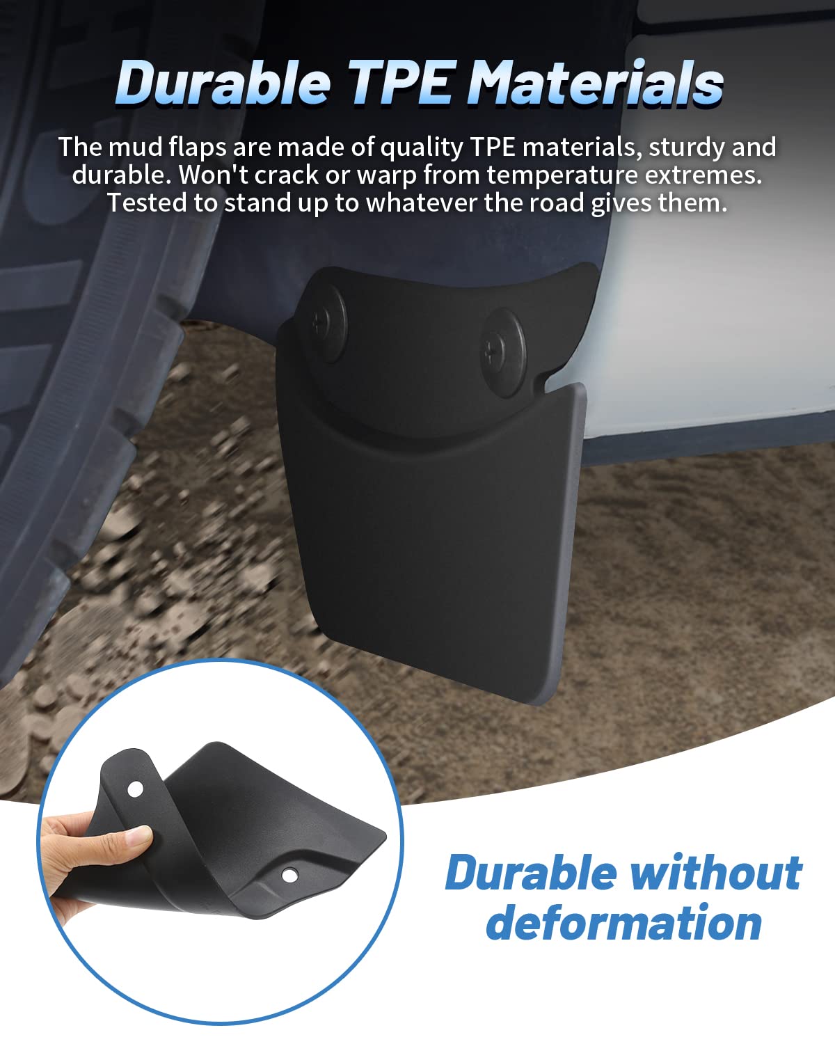 Evtesparts Model 3/Y Hidden Mud Flaps Fender Set Of 4