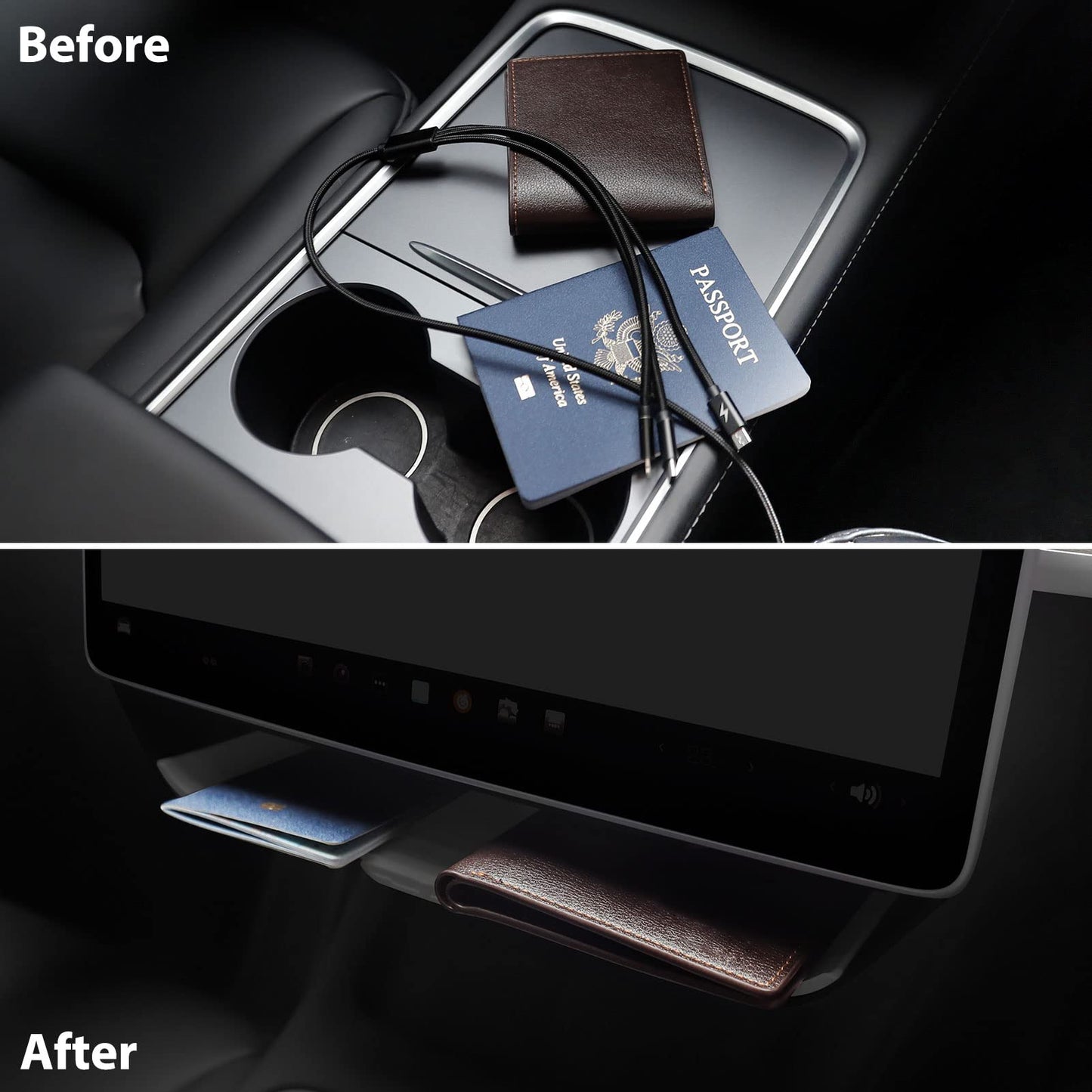 Evtesparts Model 3/Y Under Screen Storage Tray Center Console Organizer