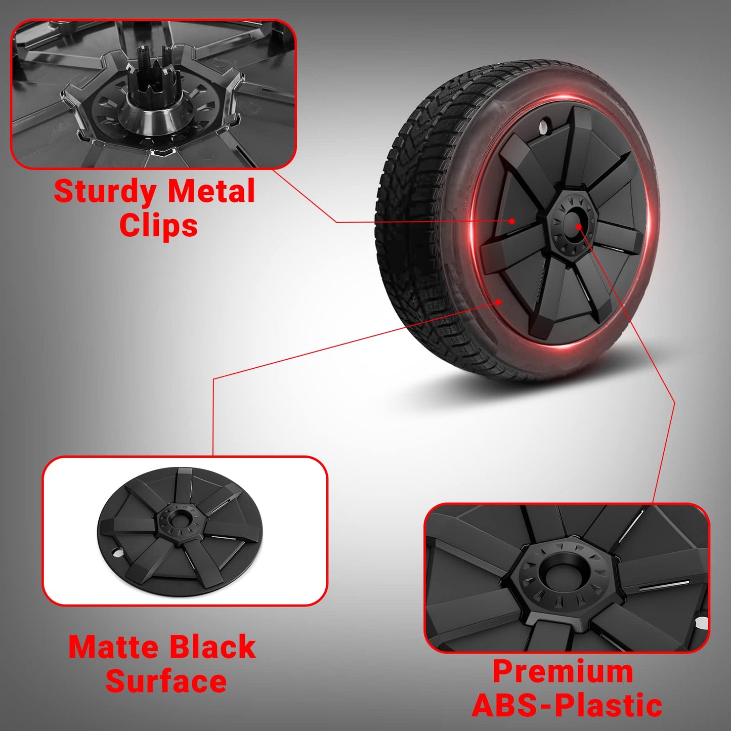Evtesparts Model Y 19" Wheel Covers Cybertruck Style Hubcaps (Set of 4)