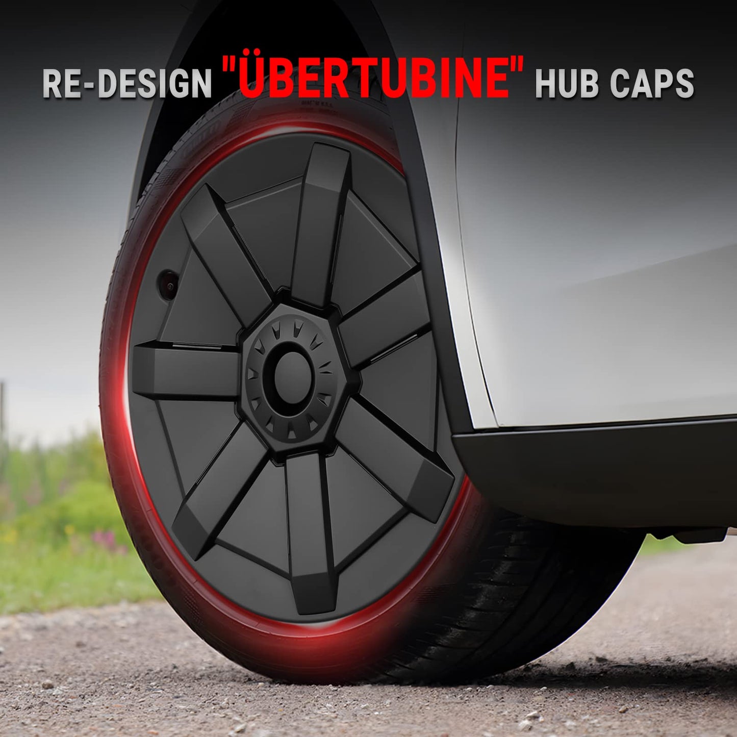 Evtesparts Model Y 19" Wheel Covers Cybertruck Style Hubcaps (Set of 4)