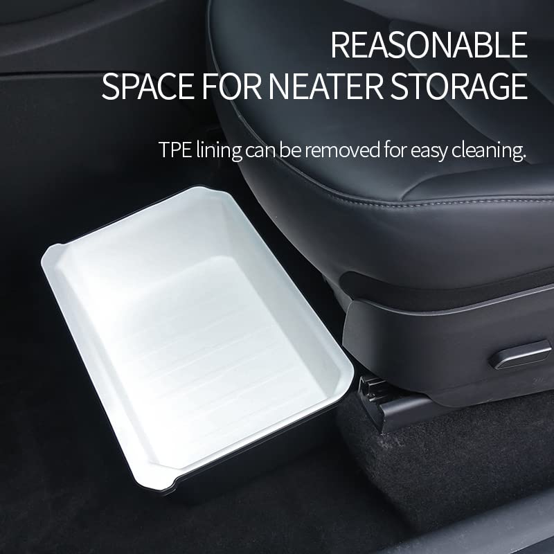 Tesla Model Y Under Seat Storage Box Double-Layer Hidden Organizer
