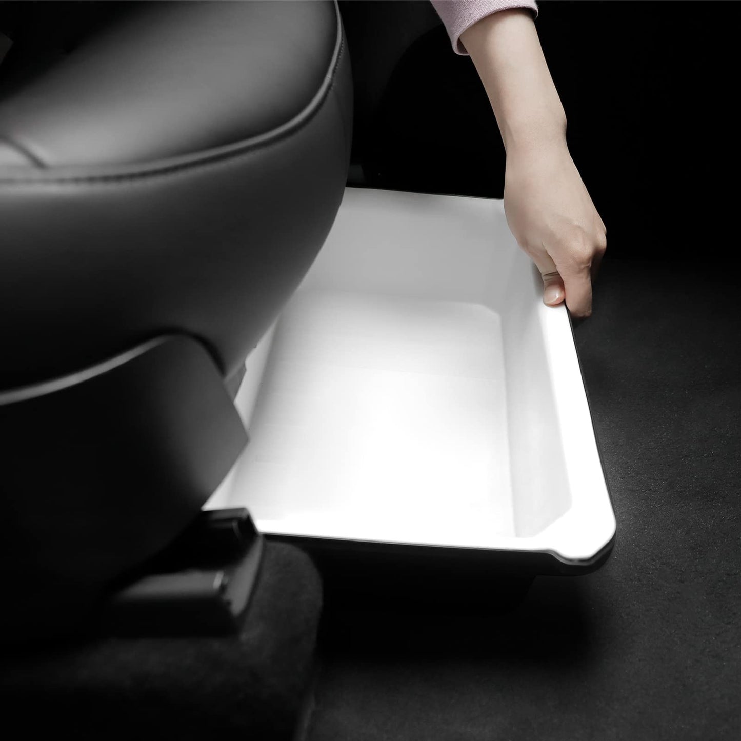 Tesla Model Y Under Seat Storage Box Double-Layer Hidden Organizer