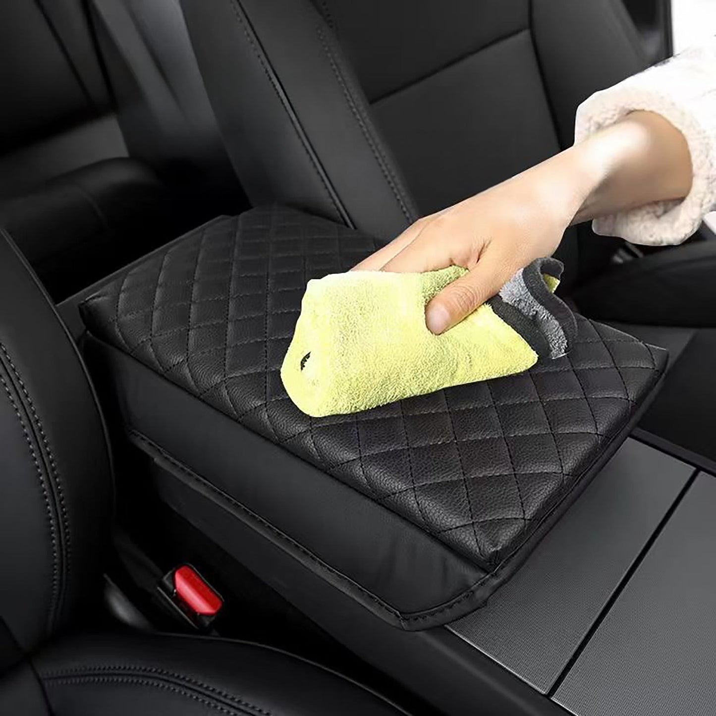 Evtesparts Leather Center Control Armrest Pads Cover For Tesla Model 3 Highland