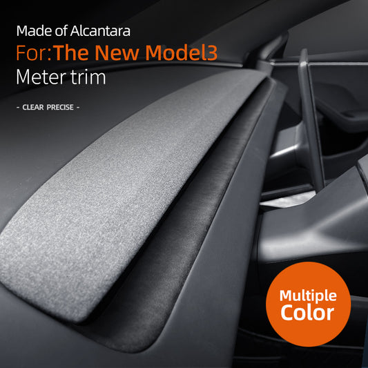 Evtesparts 2Pcs Alcantara Dashboard Cover Trim For Tesla Model 3 Highland