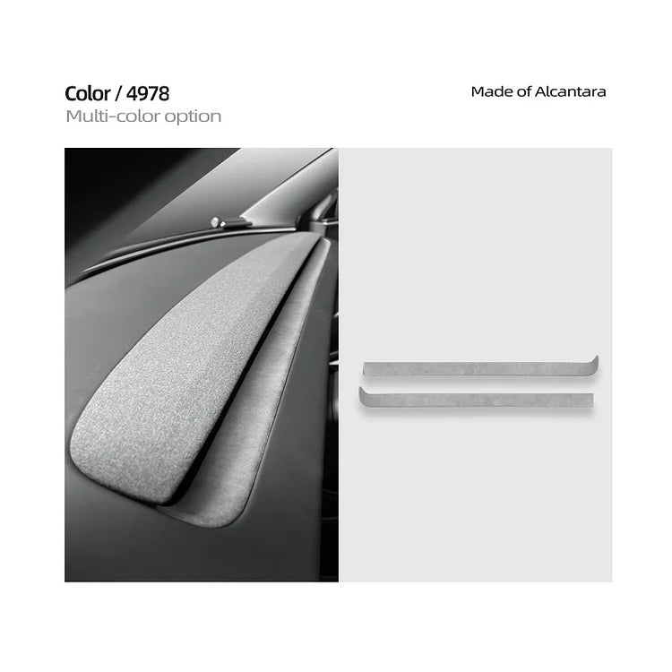 Evtesparts 2Pcs Alcantara Dashboard Cover Trim For Tesla Model 3 Highland