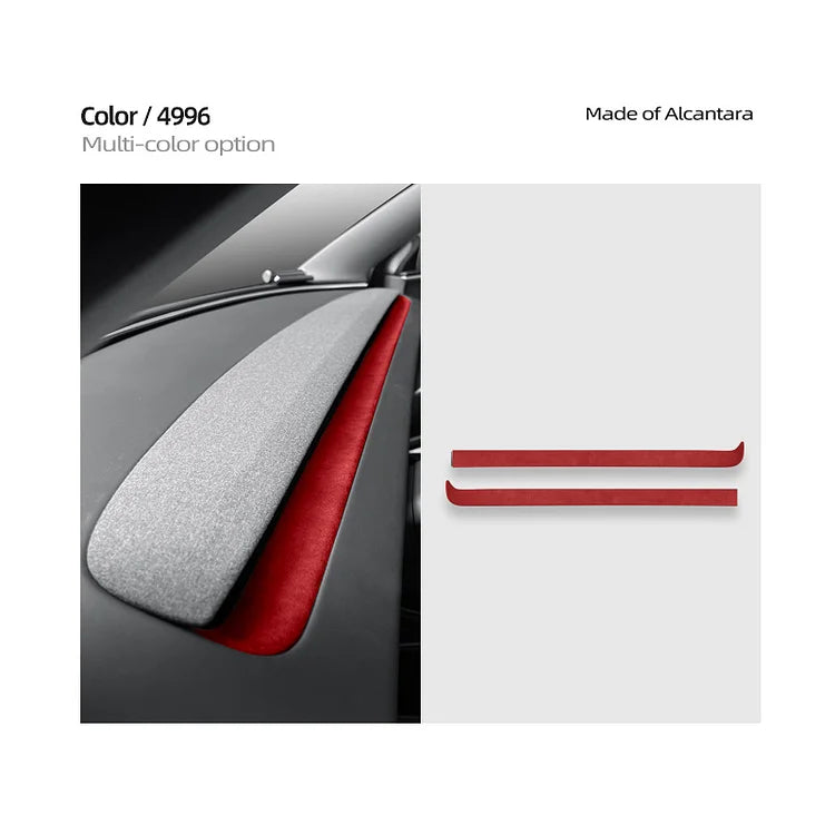 Evtesparts 2Pcs Alcantara Dashboard Cover Trim For Tesla Model 3 Highland