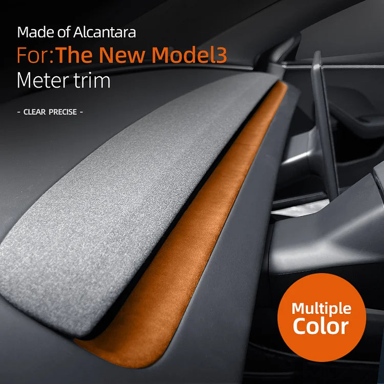 Evtesparts 2Pcs Alcantara Dashboard Cover Trim For Tesla Model 3 Highland