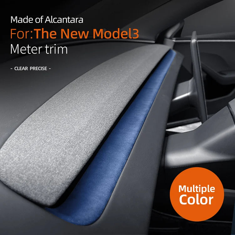 Evtesparts 2Pcs Alcantara Dashboard Cover Trim For Tesla Model 3 Highland