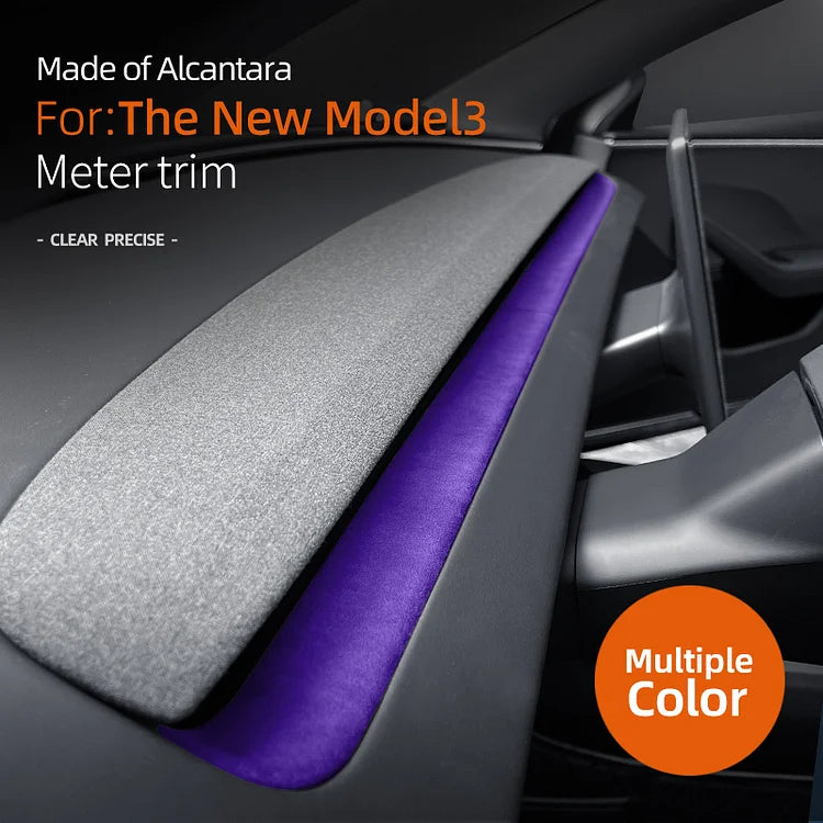 Evtesparts 2Pcs Alcantara Dashboard Cover Trim For Tesla Model 3 Highland