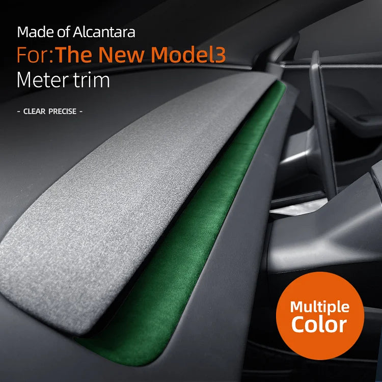 Evtesparts 2Pcs Alcantara Dashboard Cover Trim For Tesla Model 3 Highland