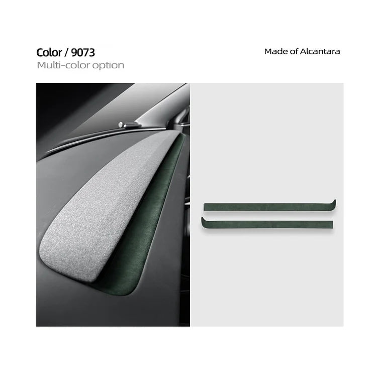 Evtesparts 2Pcs Alcantara Dashboard Cover Trim For Tesla Model 3 Highland