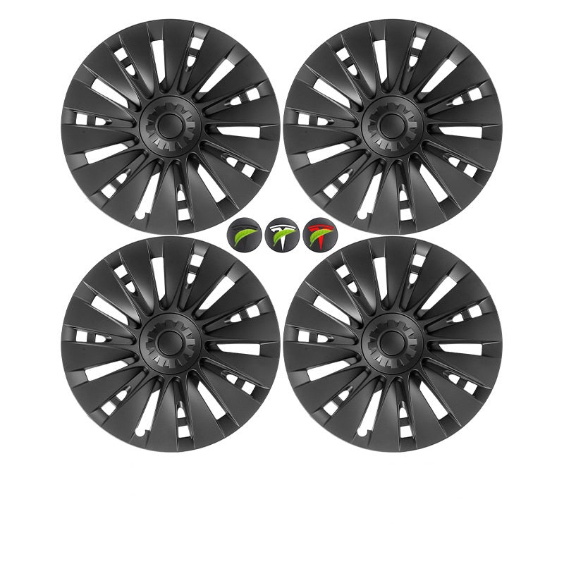 Evtesparts Model 3 Highland 18" Wheel Cover Matte Black Straight Style Hubcaps