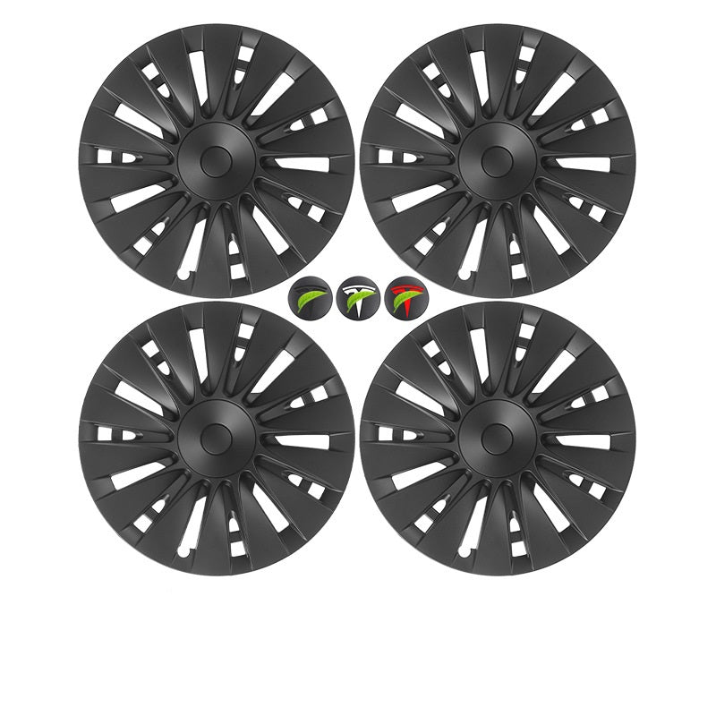 Evtesparts Model 3 Highland 18" Wheel Cover Matte Black Straight Style Hubcaps
