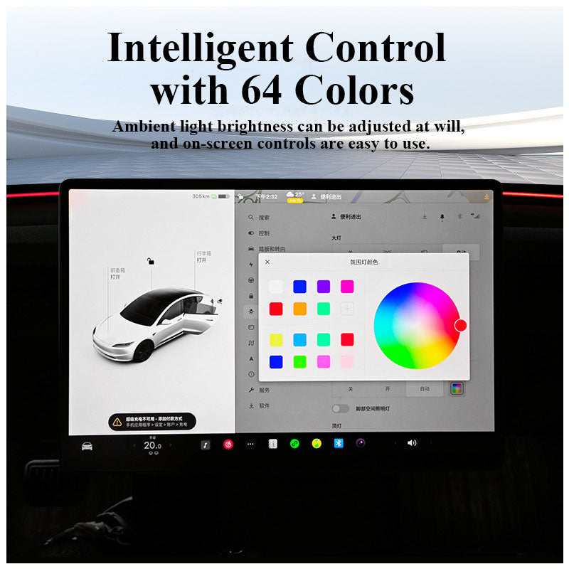 Tesla Model 3 Highland Seat Backrest LED Ambient Lighting
