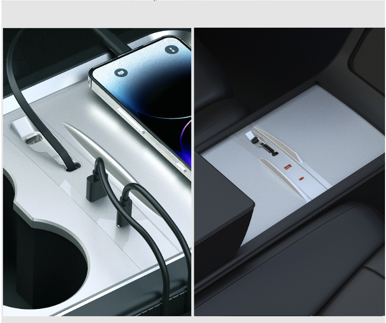 Tesla Model 3 Highland USB Hub Docking Station With Retractable Cable