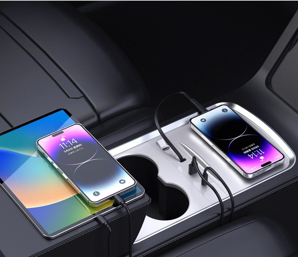 Tesla Model 3 Highland USB Hub Docking Station With Retractable Cable