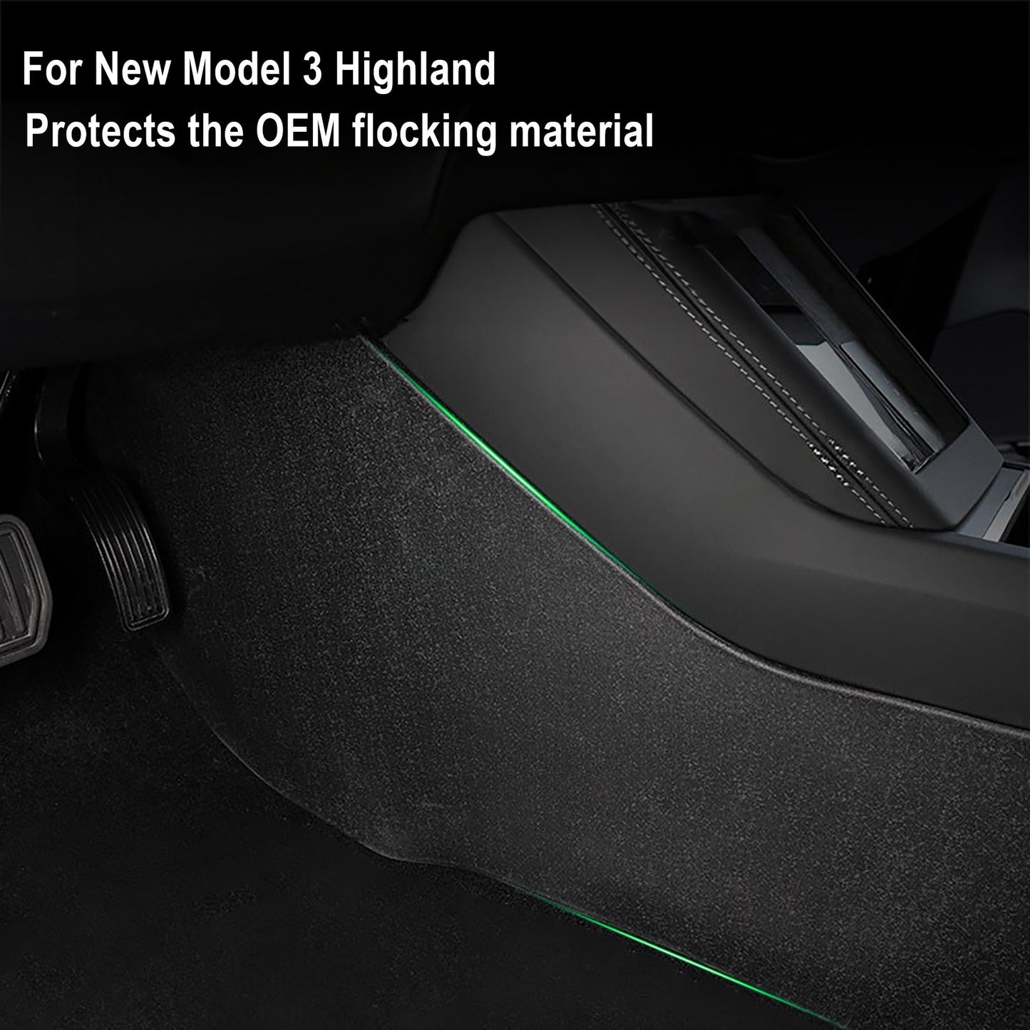 Model 3 Higland Leather Center Console Side Anti Kick Protection Mats