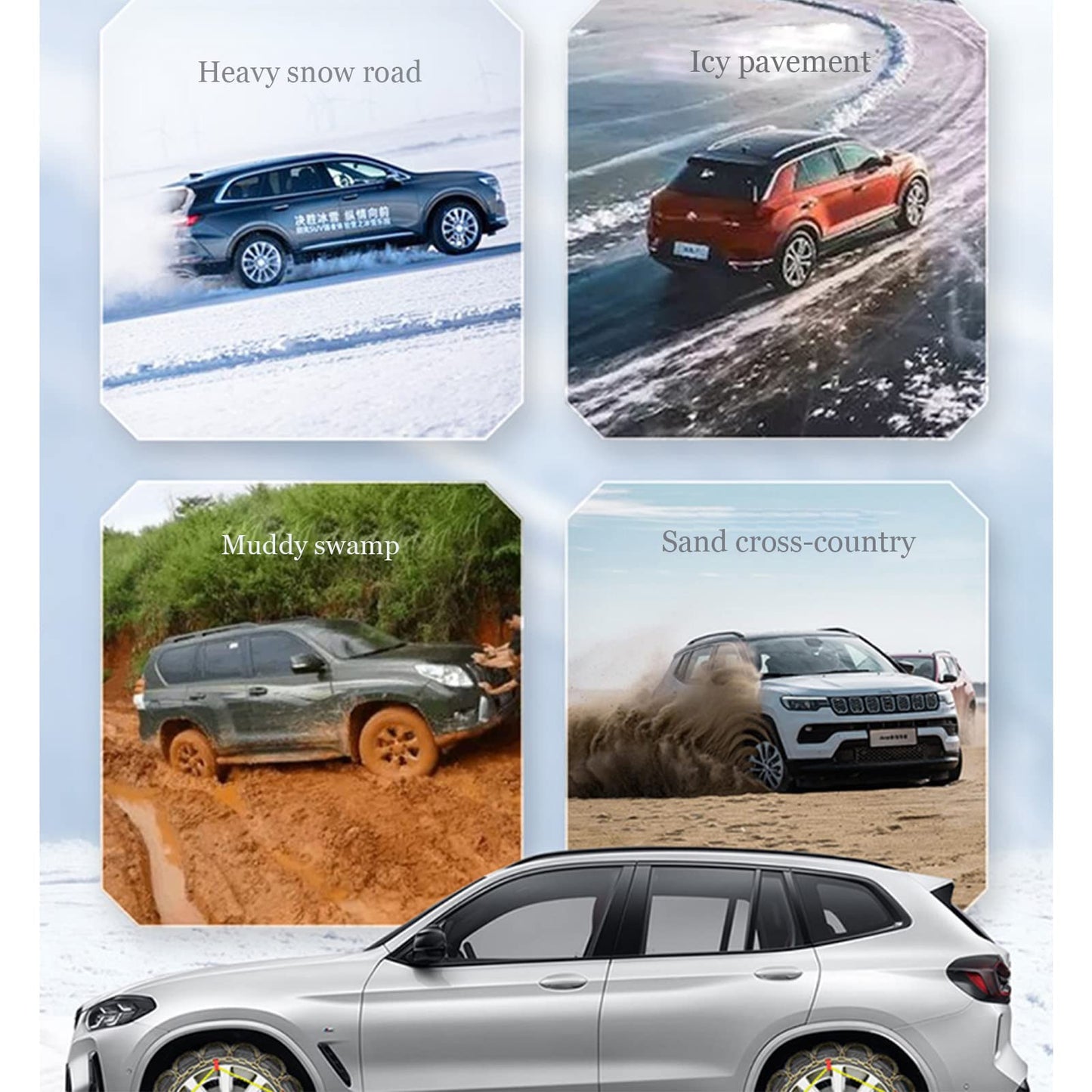 Tire Anti-Slip Snow Chains For Tesla Model 3 Model Y Model X Model S