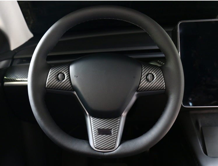 Tesla Model 3 Steering Wheel Panel Trim Set 3pcs
