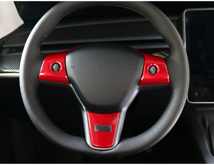 Tesla Model 3 Steering Wheel Panel Trim Set 3pcs