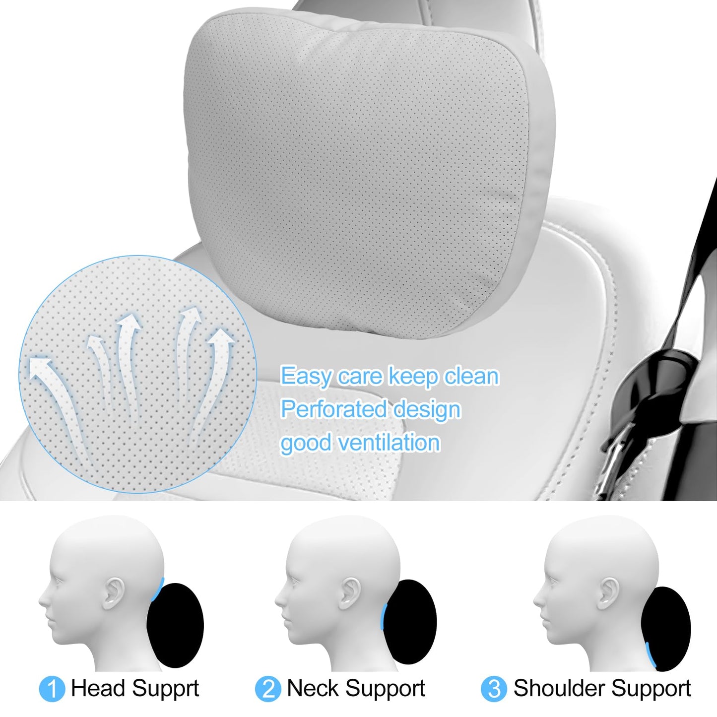 Tesla Model 3/Y Headrest Neck Pillow Nappa Material