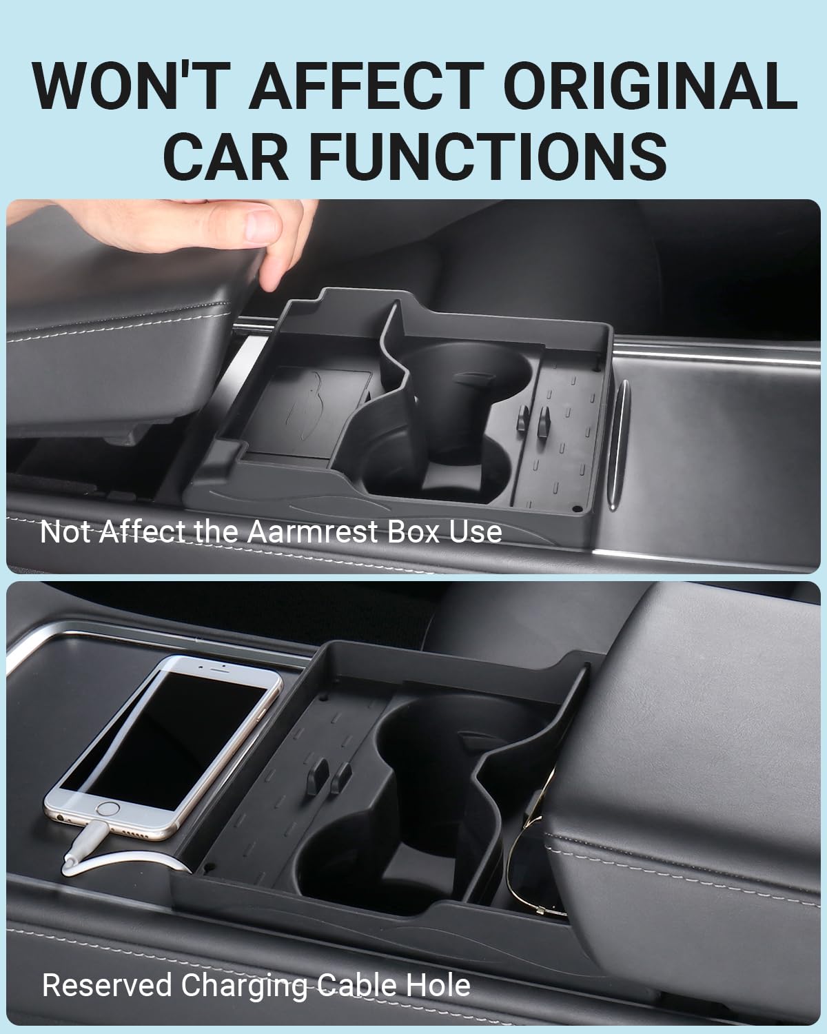 Tesla Model Y/3 Center Console Cup Holder Insert 2021-2023
