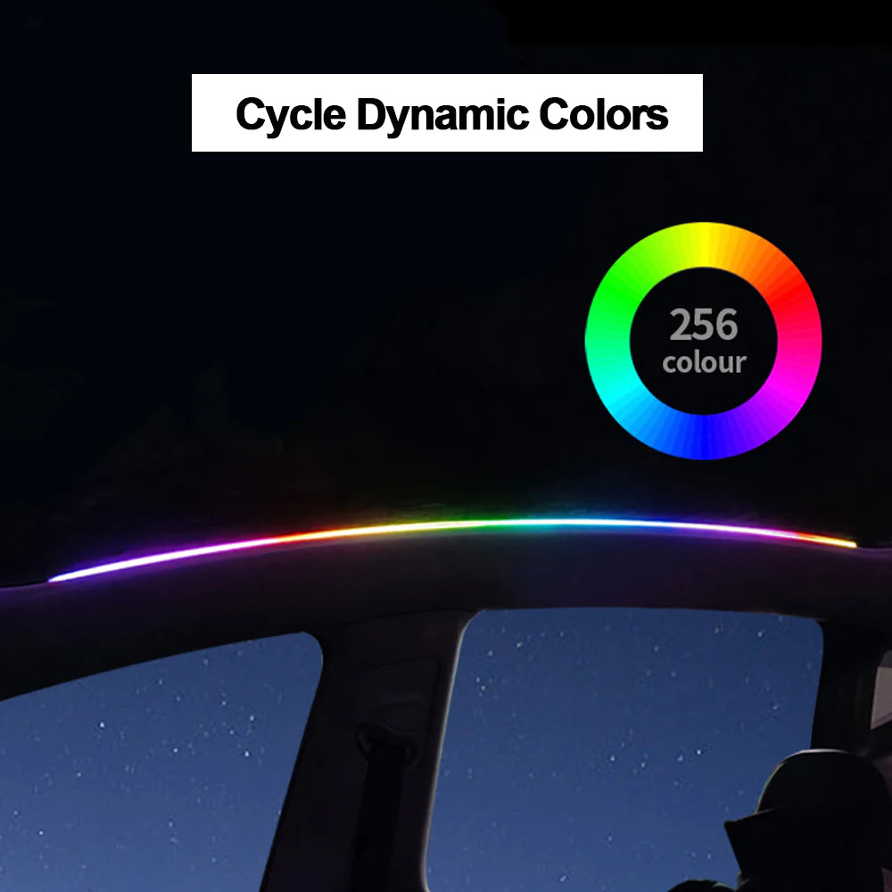 Tesla Model Y Sunroof LED Flowing Ambient Lighting 256 Color