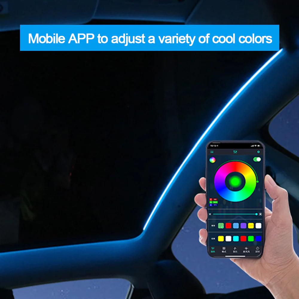 Tesla Model Y Sunroof LED Flowing Ambient Lighting 256 Color