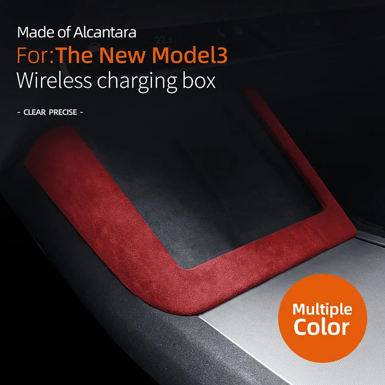 Evtesparts Model 3 Highland Alcantara Central Control Wireless Charging Frame Cover