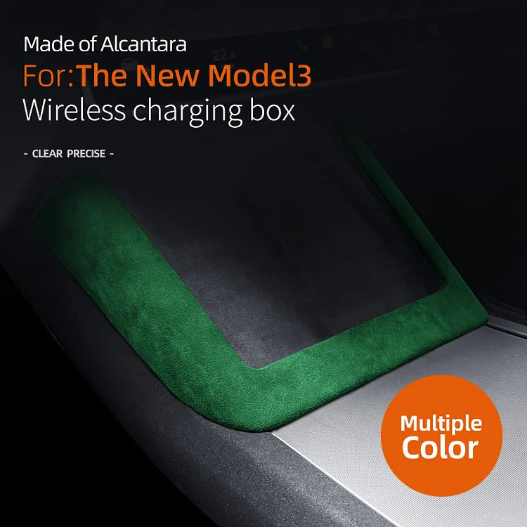 Evtesparts Model 3 Highland Alcantara Central Control Wireless Charging Frame Cover