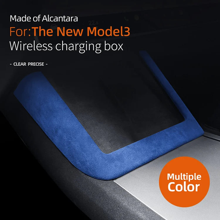 Evtesparts Model 3 Highland Alcantara Central Control Wireless Charging Frame Cover