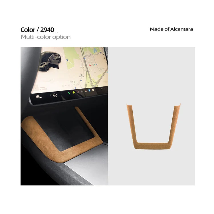 Evtesparts Model 3 Highland Alcantara Central Control Wireless Charging Frame Cover